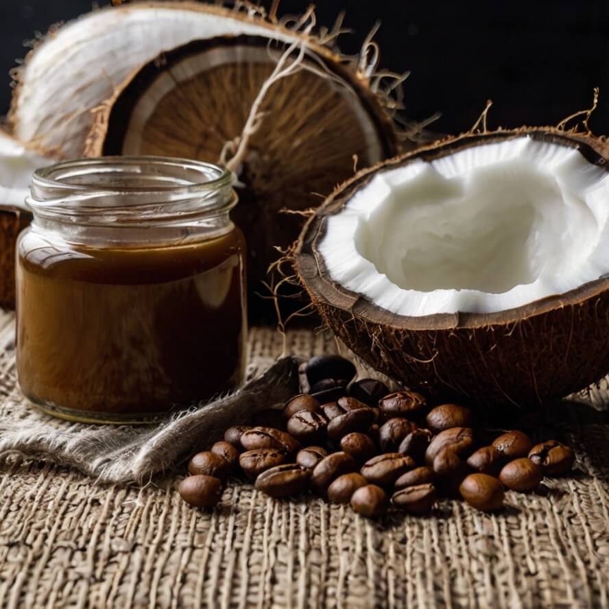Máscara facial caseira de café e óleo de coco